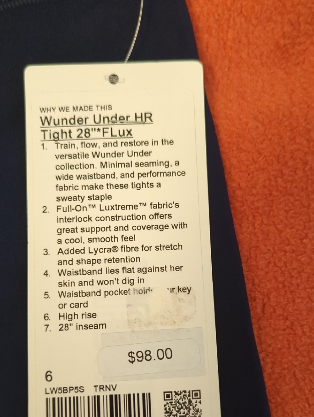 lululemon athletica True Navy Wunder under High-Rise 28" Leggings NWT - Picture 6 of 8